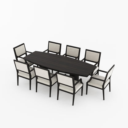 Winslow Solid Wood Oval Dining Table Set with Upholstered Chairs