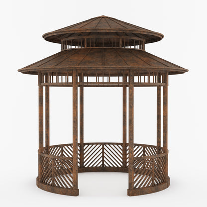 Portsmouth Double-Tier Estate Pavilion Wrought Iron Garden Gazebo