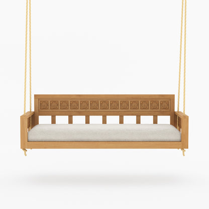 Ocala Hand-Carved Solid Wood Outdoor Porch Swing