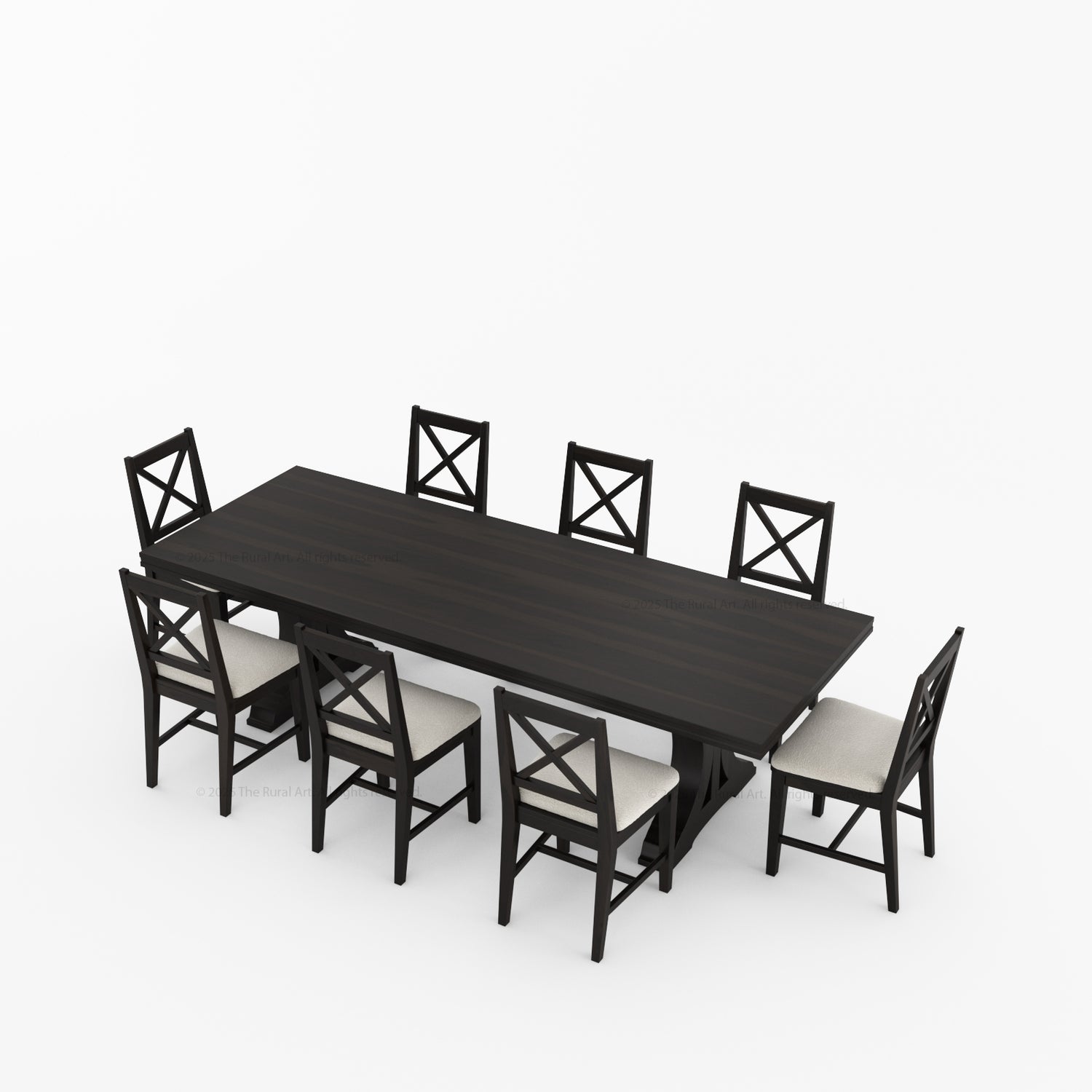 Sherman Solid Wood Black Dining Table and Chair Set for 4, 6, 8, 10, 12 People