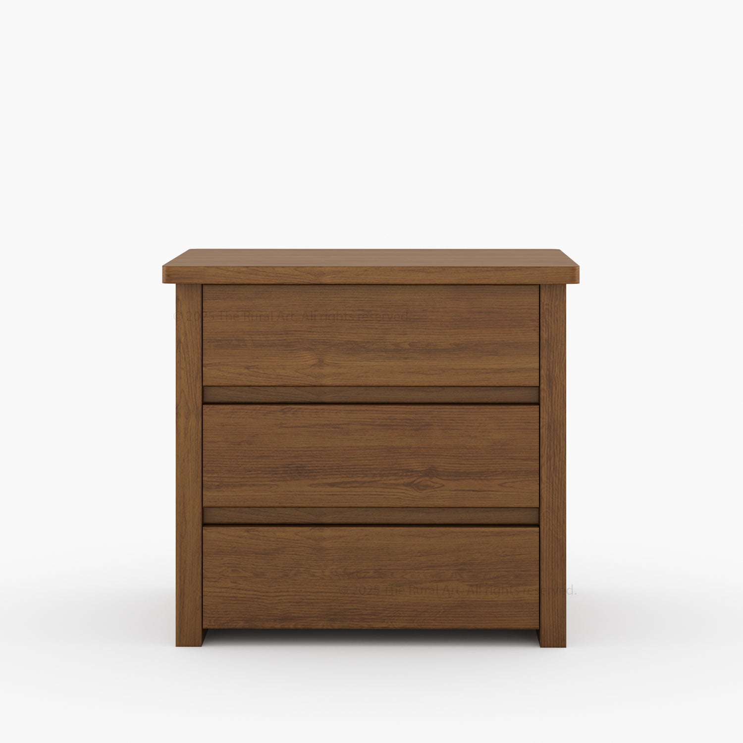 Dallas Solid Wood Bed &amp; Nightstand Set with Slatted Headboard and Iron Accents