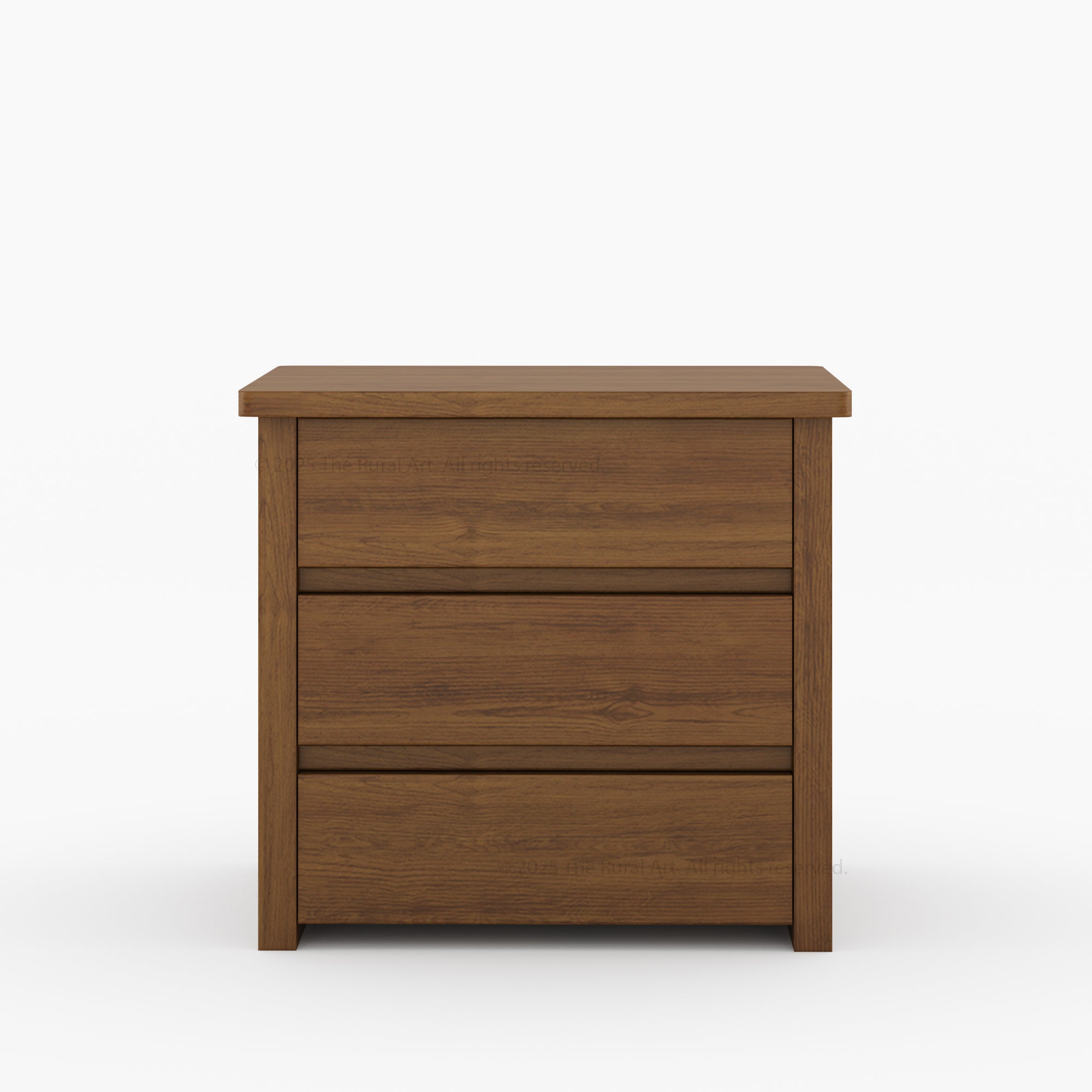 Dallas Solid Wood Bed &amp; Nightstand Set with Slatted Headboard and Iron Accents