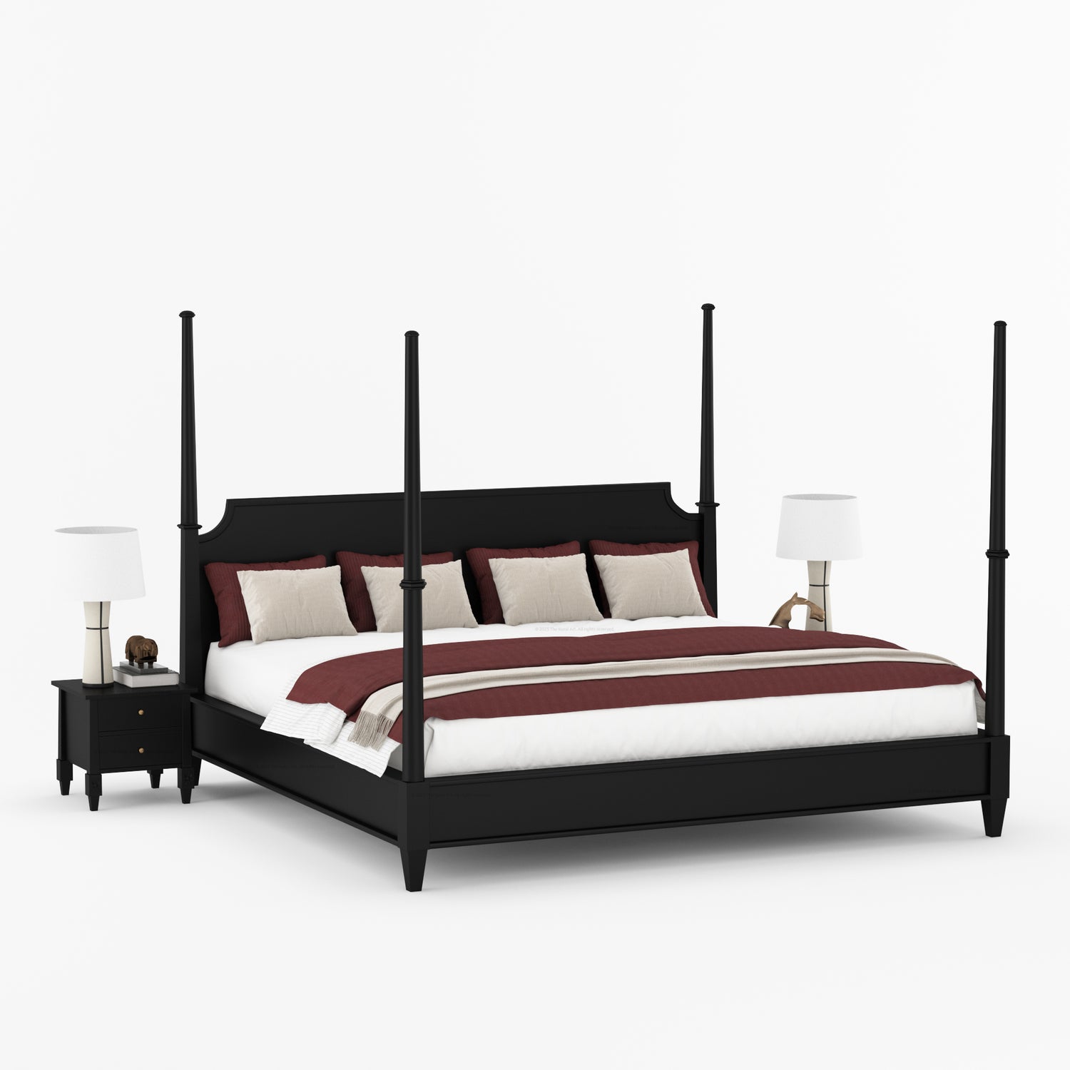 Dothan Heirloom Four-Poster Solid Wood Bed with Sculpted Posts