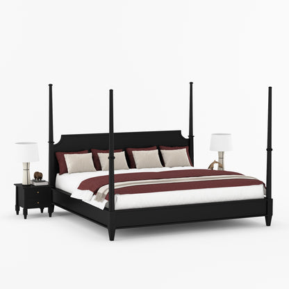 Dothan Heirloom Four-Poster Solid Wood Bed with Sculpted Posts