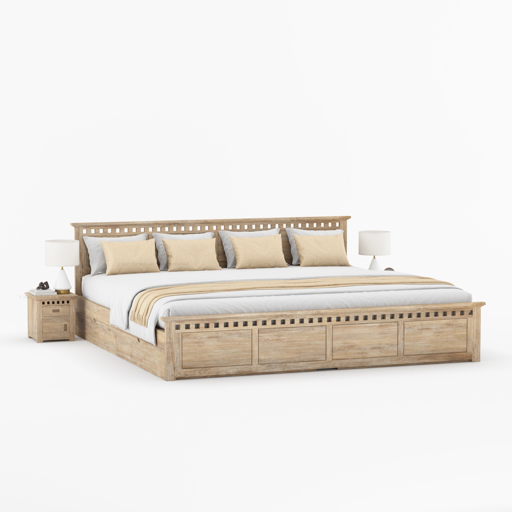 Alameda Solid Wood Storage Platform Bed with Drawers