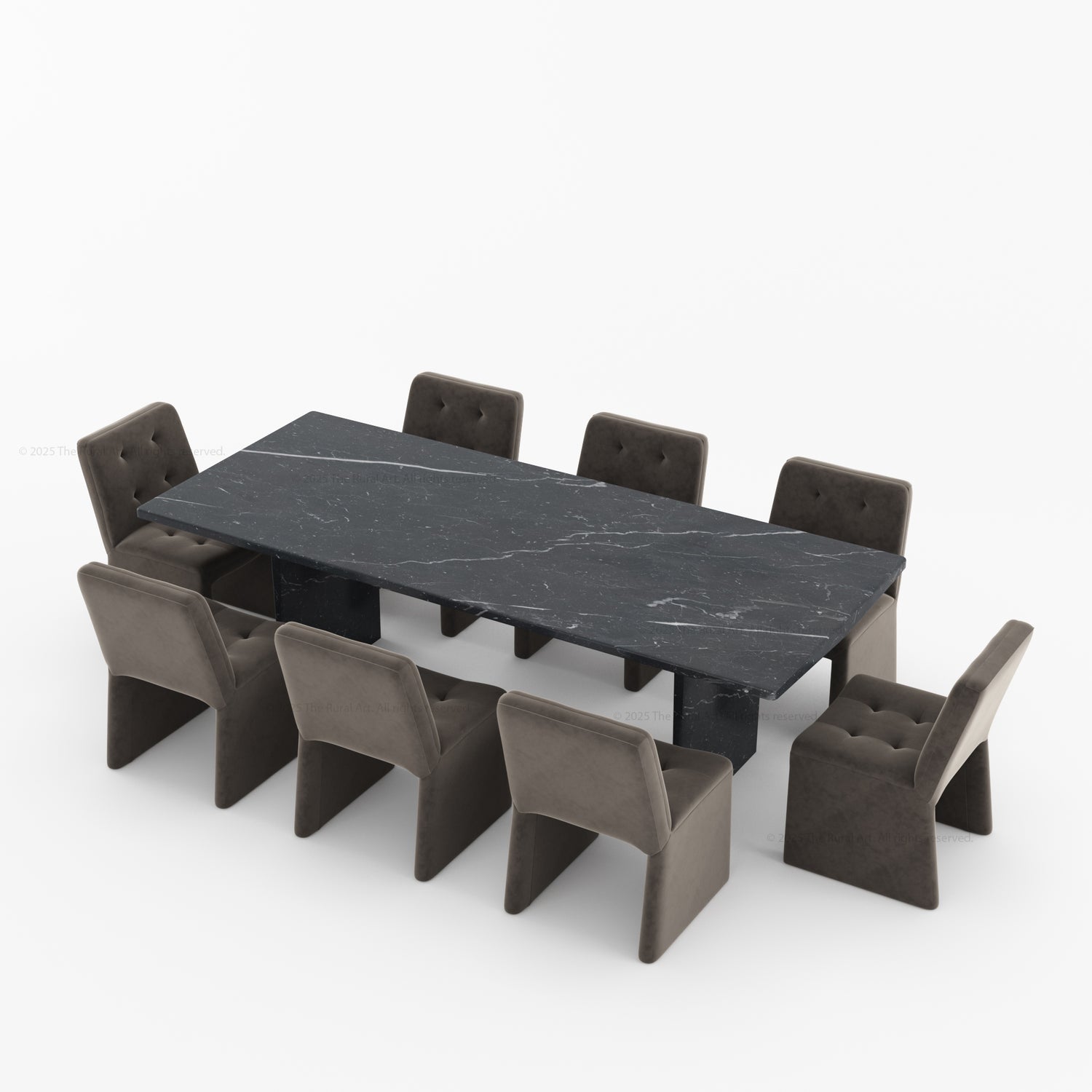Sylacauga Architectural Noir Marble Dining Table