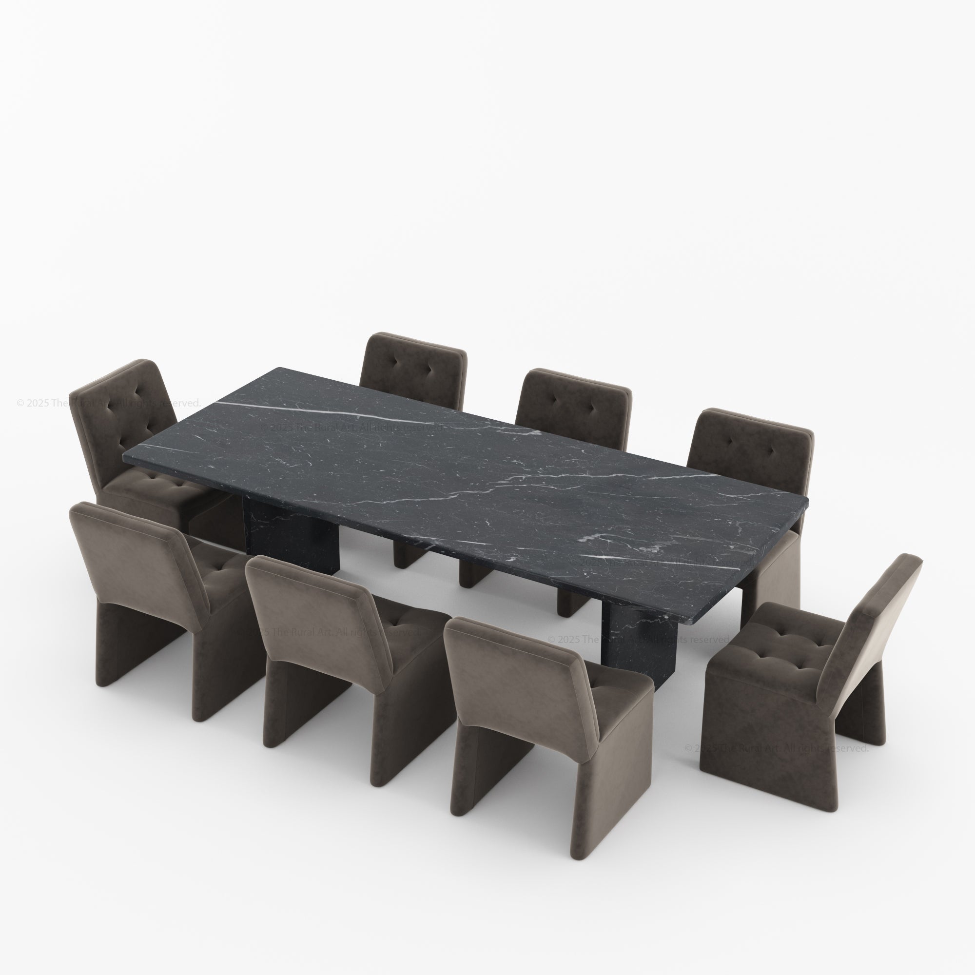 Sylacauga Architectural Noir Marble Dining Table