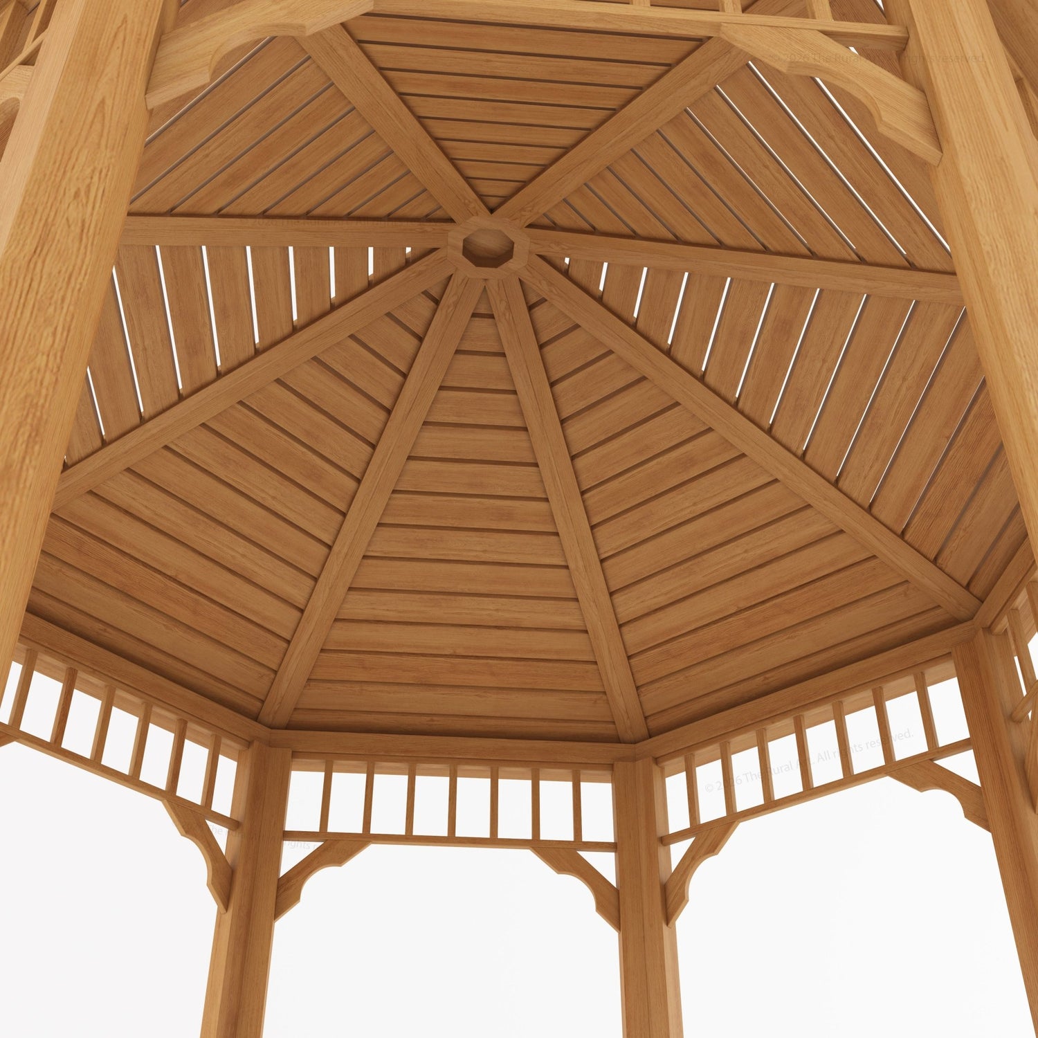 Bellingham 12ft Round Solid Teak Wood Outdoor Garden Gazebo