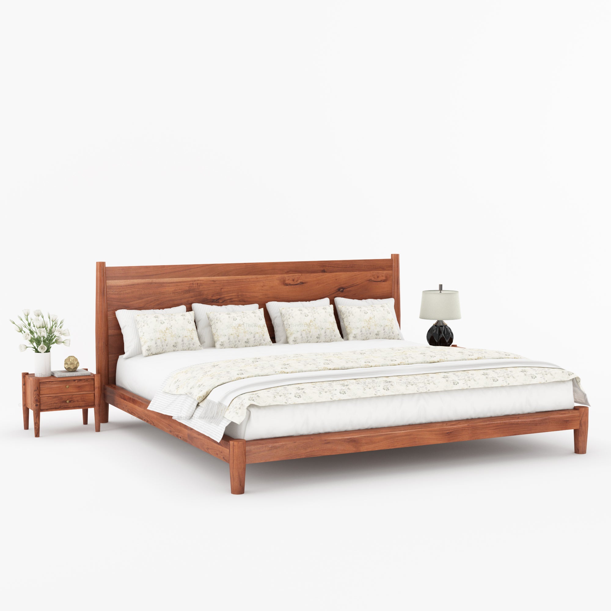 Searcy Solid Wood Platform Bed with Headboard &amp; Slats