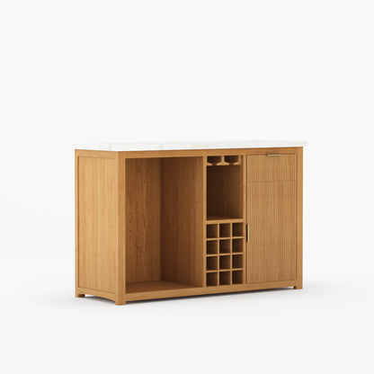 Sonoma Modern Black Bar Cabinet with Mini Fridge Space