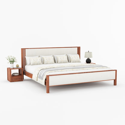 San Marino Premium Solid Indian Rosewood Upholstered Platform Bed