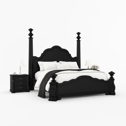 Alexander Hand-Carved Solid Wood Four Poster Bed