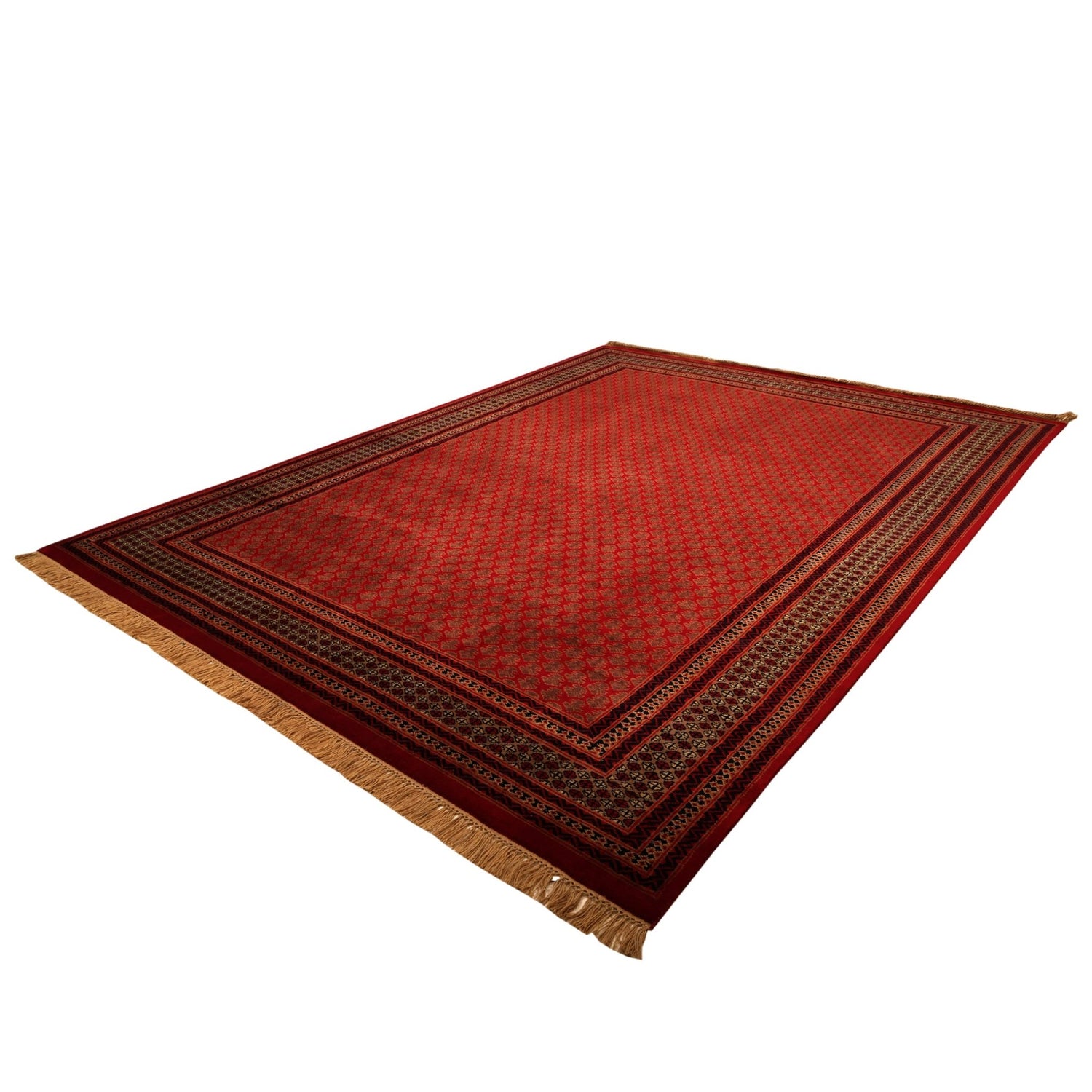 Santa Fe Hand-Knotted Wool Tribal Rug in Ribbon Red Color