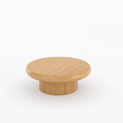 Cranford Teak Wood Round Coffee Table with Drum Base