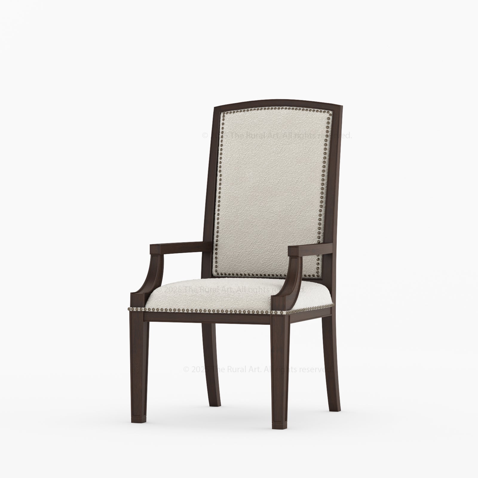 Scottsdale High-Back Upholstered Dining Chair with Nailhead Detailing