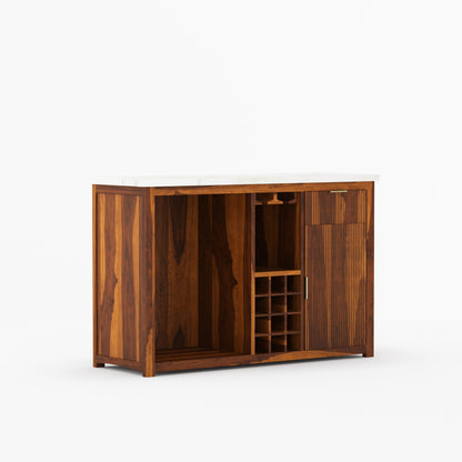 Sonoma Modern Black Bar Cabinet with Mini Fridge Space