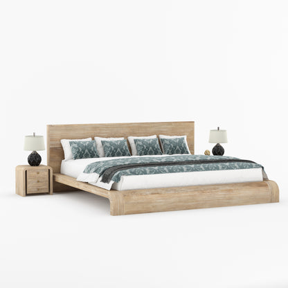 Stockton Solid Wood Curved Platform Bed