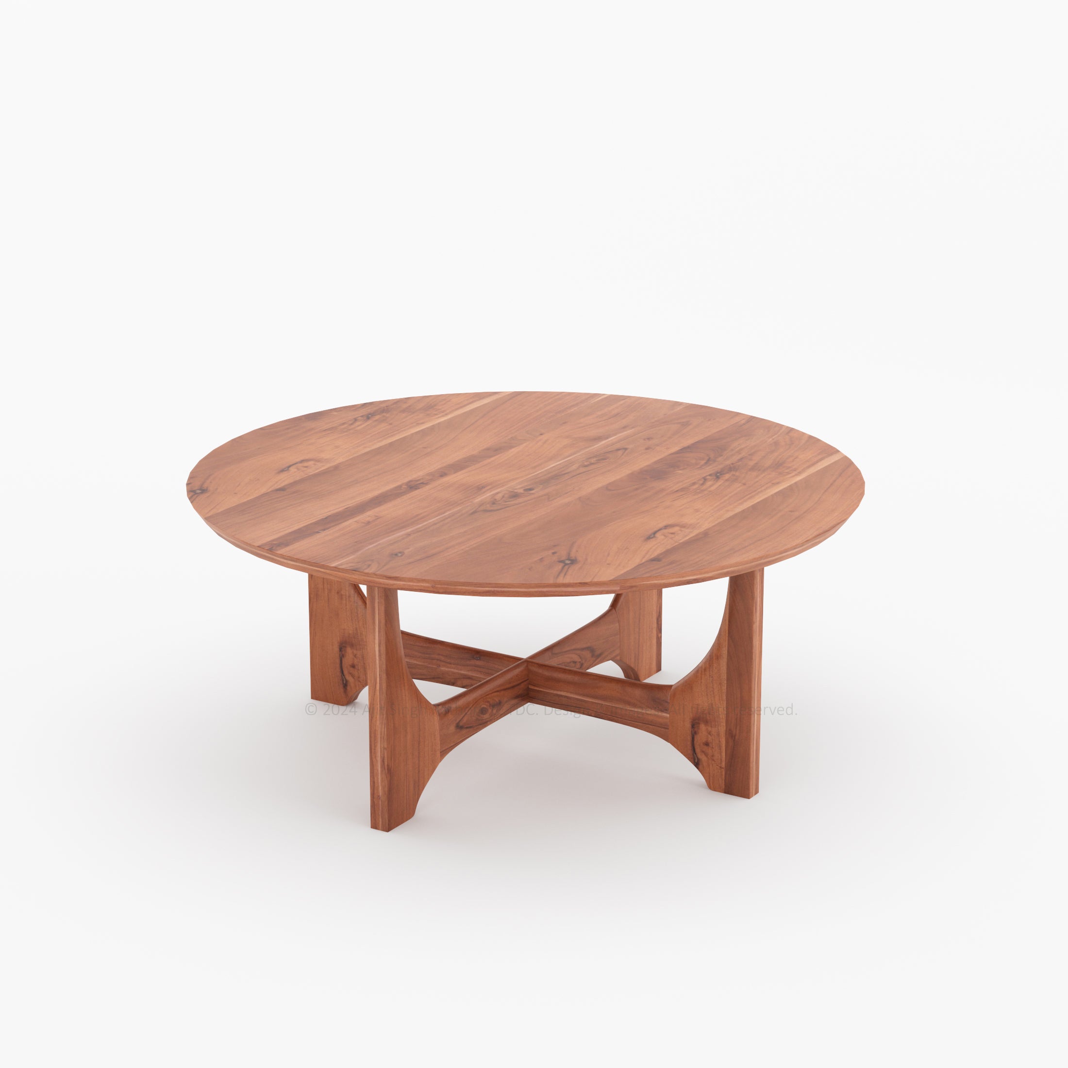 Passaic Solid Wood Round Coffee Table with Arched Pedestal Base