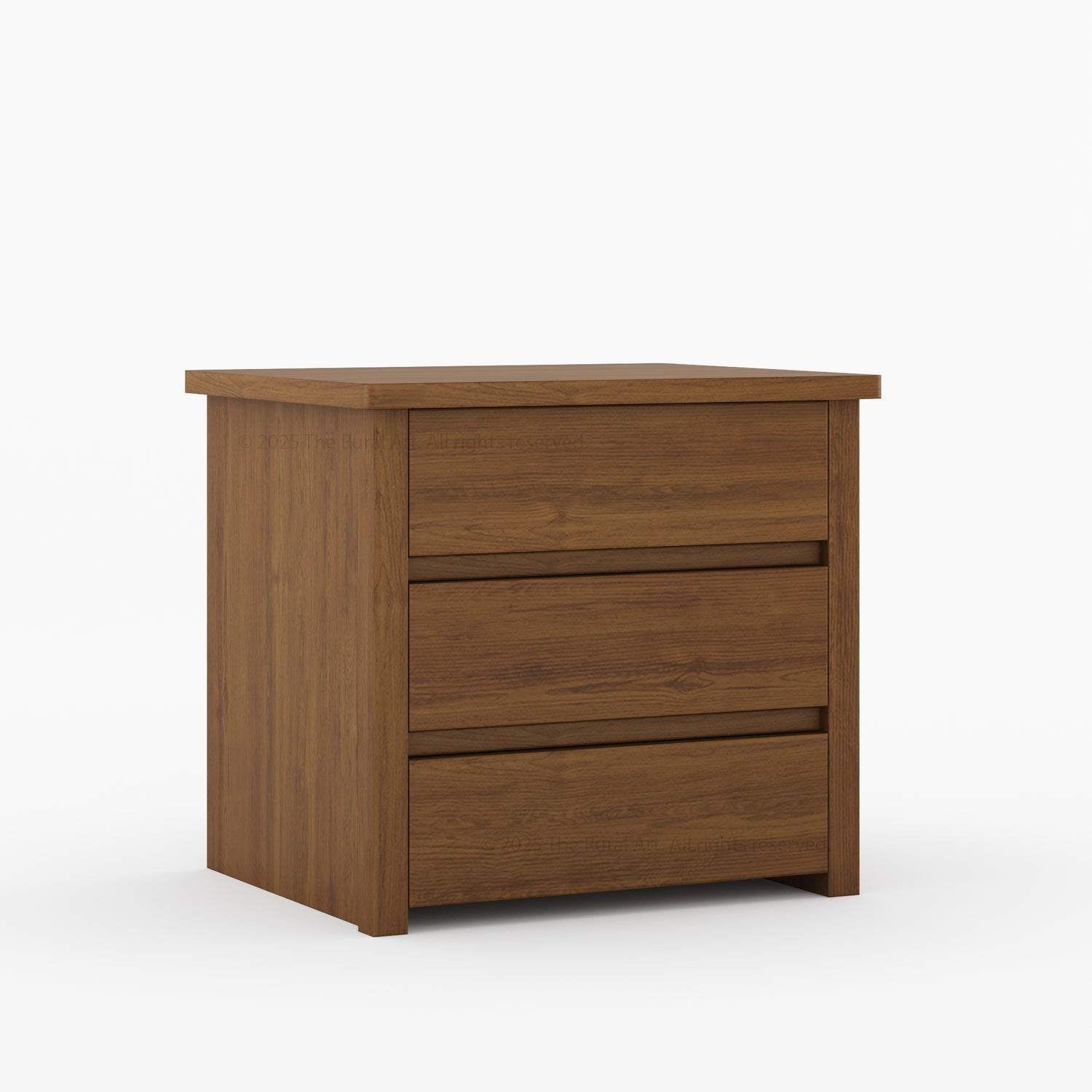 Dallas Solid Wood Bed &amp; Nightstand Set with Slatted Headboard and Iron Accents