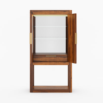 Aspen Modern Solid Wood Wine Bar Cabinet with Open Base