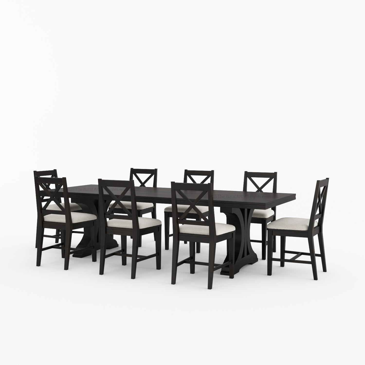 Sherman Solid Wood Black Dining Table and Chair Set for 4, 6, 8, 10, 12 People