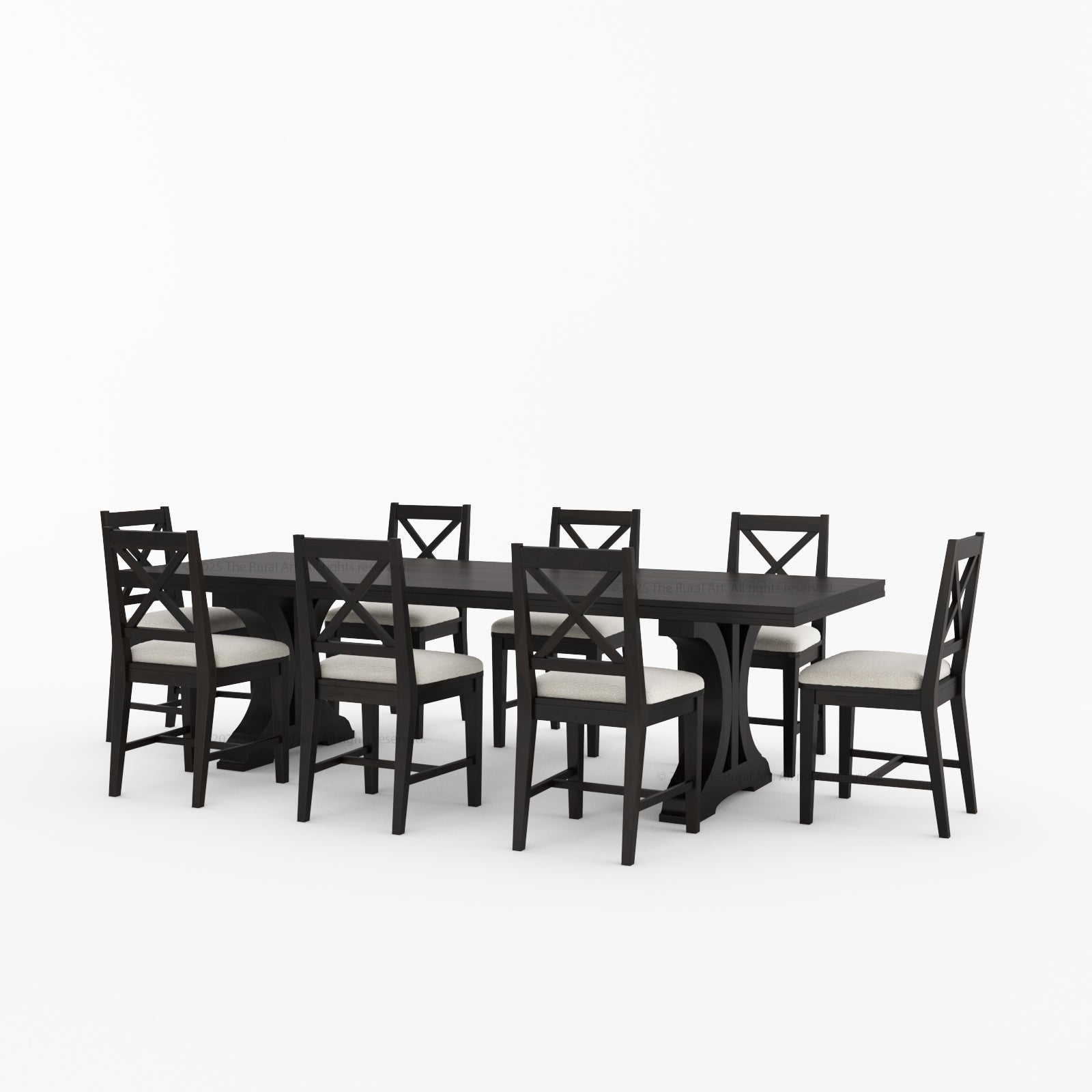 Sherman Solid Wood Black Dining Table and Chair Set for 4, 6, 8, 10, 12 People