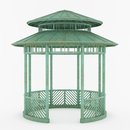 Portsmouth Double-Tier Estate Pavilion Wrought Iron Garden Gazebo