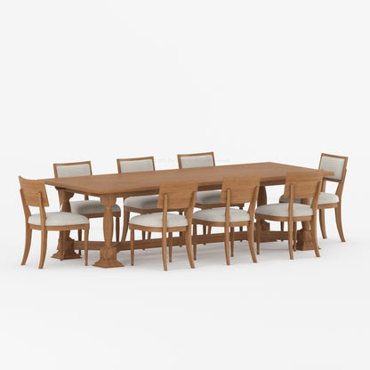 Monterey Solid Wood Dining Table &amp; Upholstered Chair Set