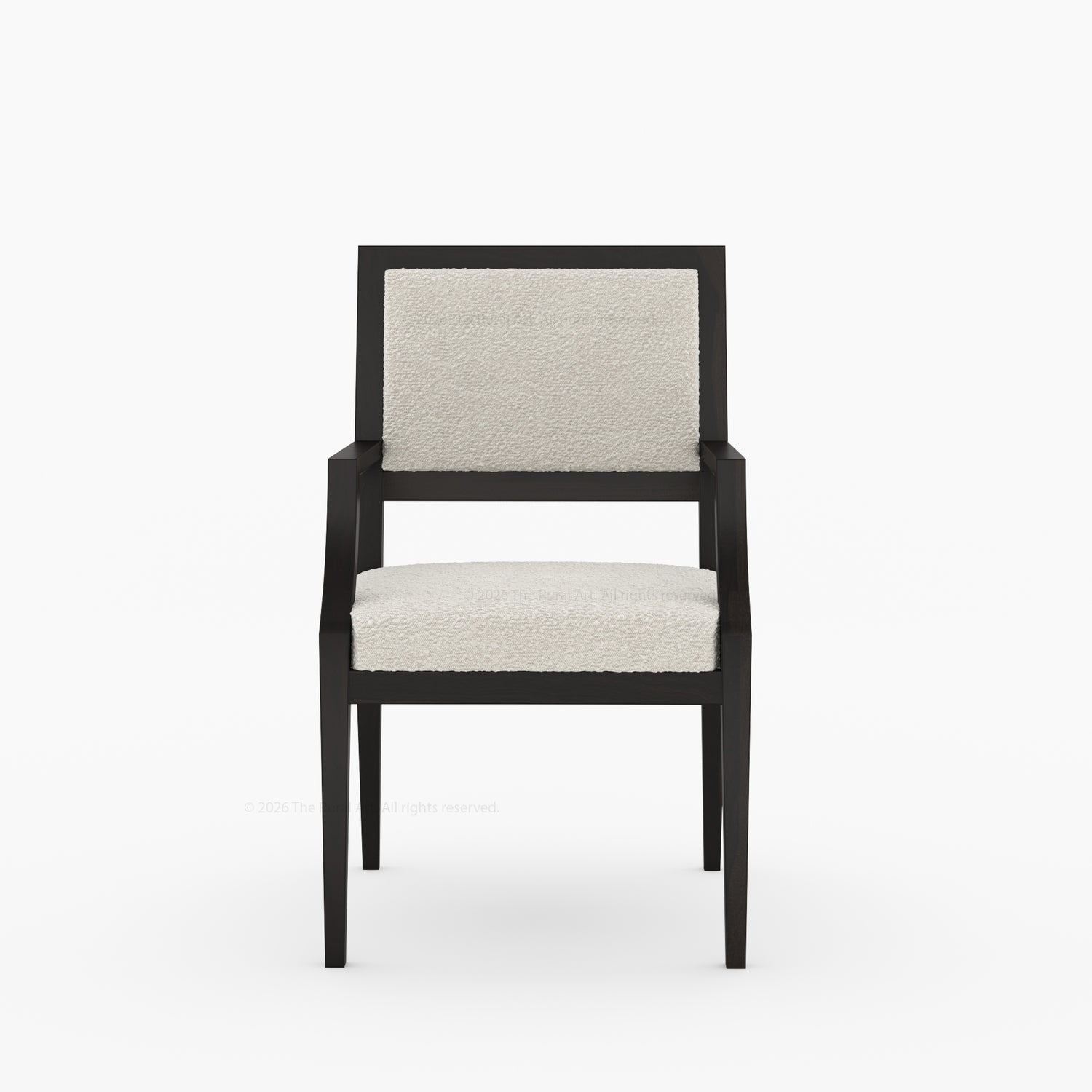 Winslow Solid Wood Dining Arm Chair with Boucle Upholstery