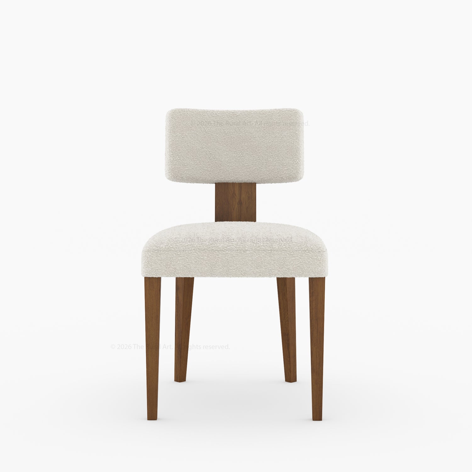 Selma Modern Solid Wood Dining Table Set with Boucle Upholstered Chairs