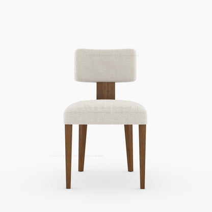 Selma Modern Solid Wood Dining Table Set with Boucle Upholstered Chairs