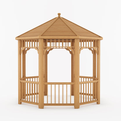 Bellingham 12ft Round Solid Teak Wood Outdoor Garden Gazebo