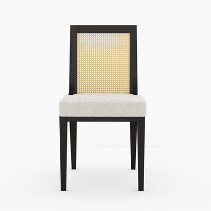 Fairbanks Cane Back Solid Wood Upholstered Dining Chair
