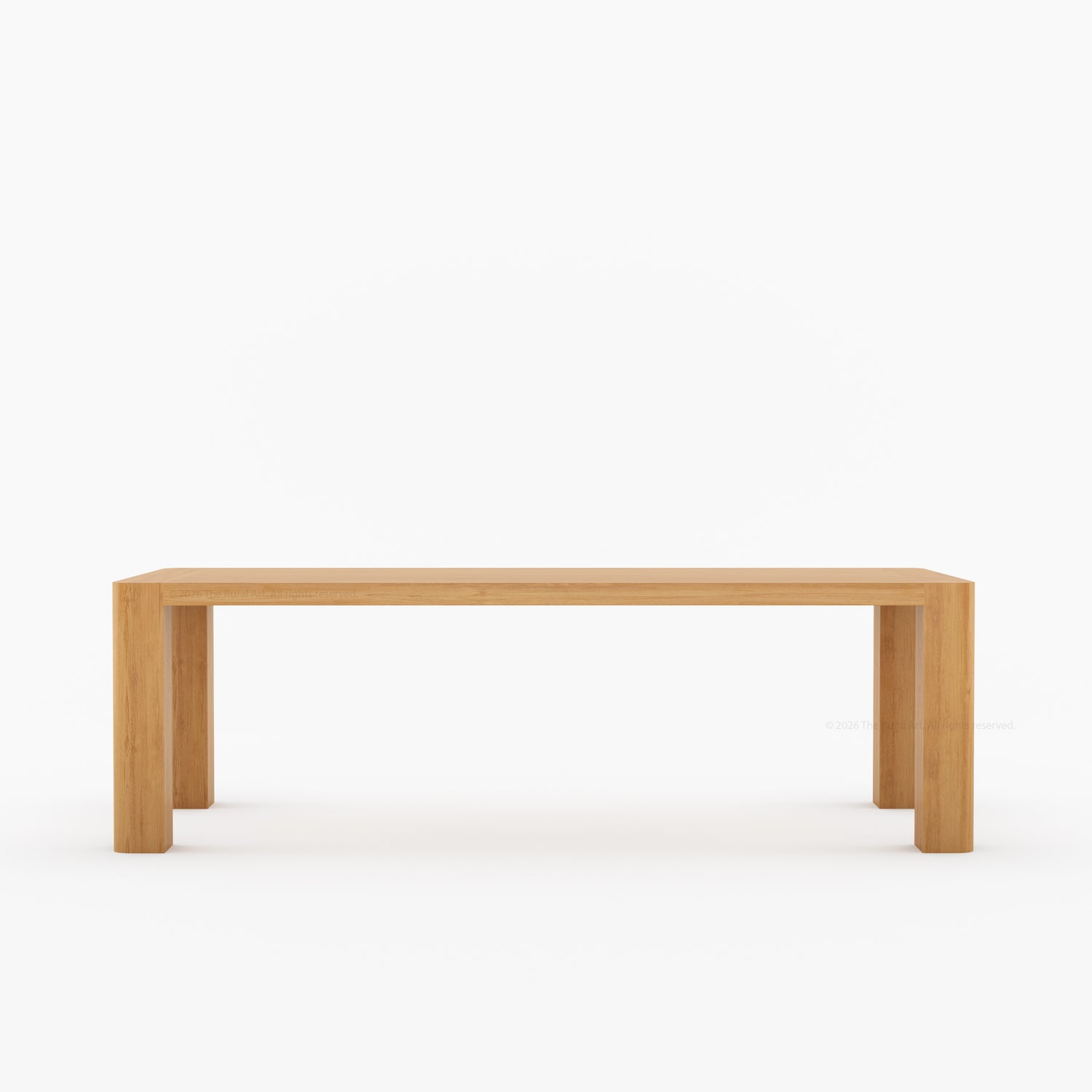 Novato Modern Solid Wood Rectangular Dining Table with Plank Top