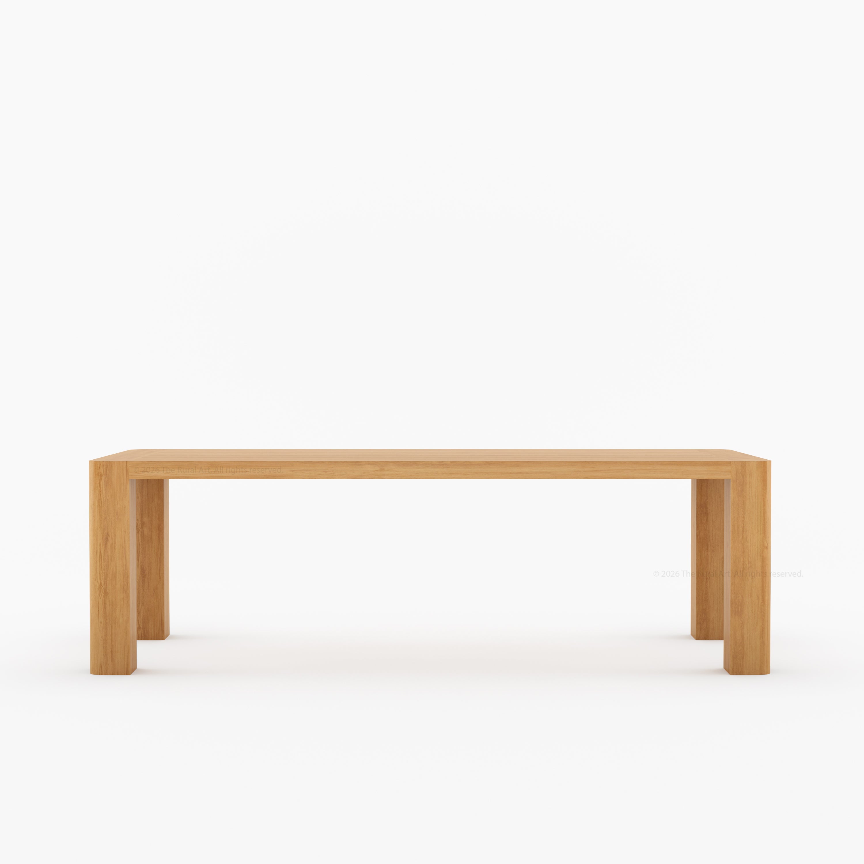 Novato Modern Solid Wood Rectangular Dining Table with Plank Top