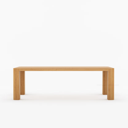 Novato Modern Solid Wood Rectangular Dining Table with Plank Top