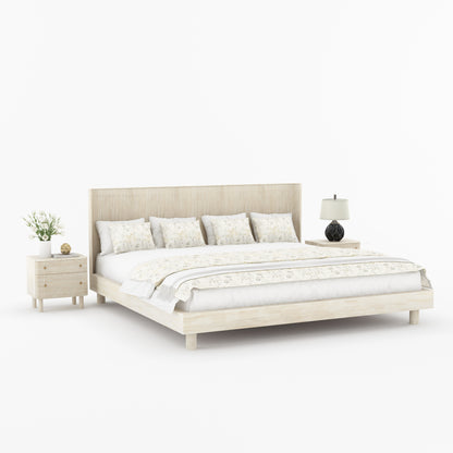 Richmond Platform Bed Frame with Fluted Headboard Made In Solid Indian Rosewood