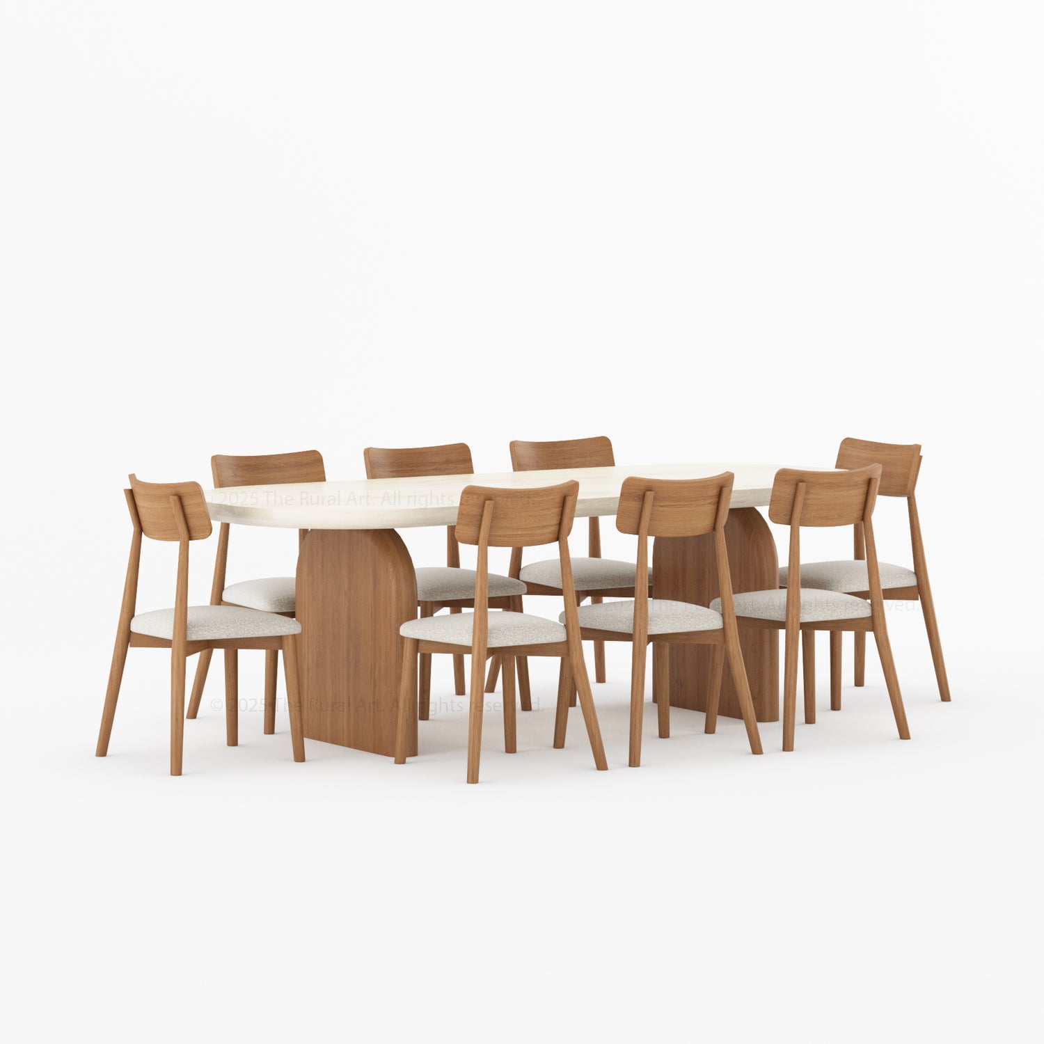 Blytheville Dual Tone Oval Solid Wood Dining Set
