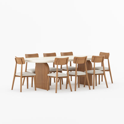 Blytheville Dual Tone Oval Solid Wood Dining Set