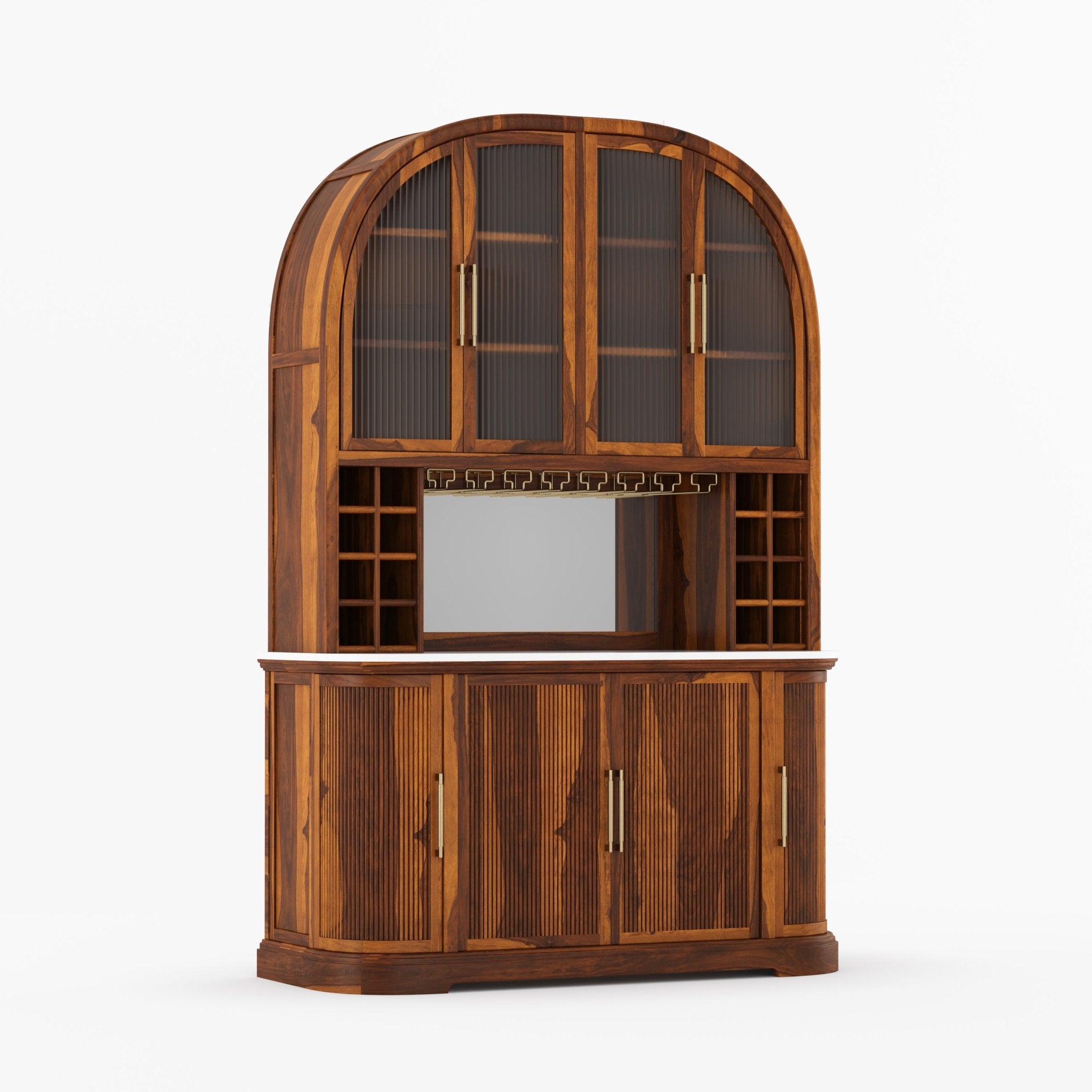 Tuscany Arched Wine Bar Cabinet with Makrana Marble