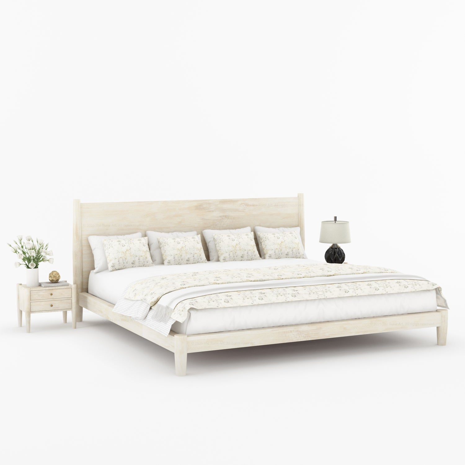Searcy Solid Wood Platform Bed with Headboard &amp; Slats