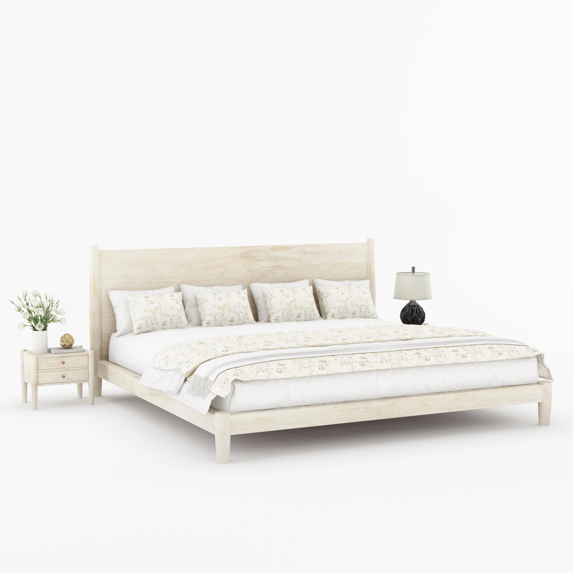 Searcy Solid Wood Platform Bed with Headboard &amp; Slats