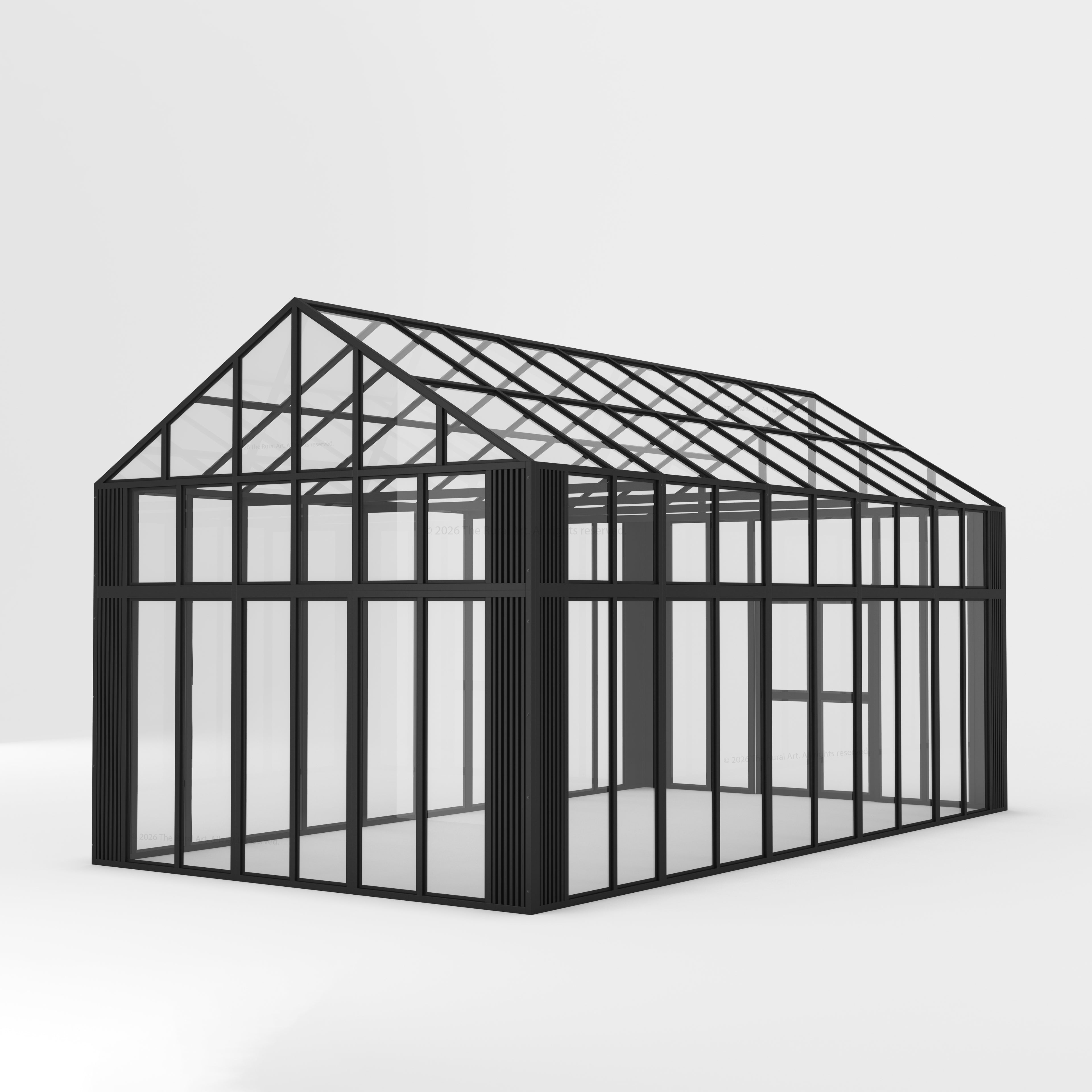 Boulder Estate Black Metal &amp; Glass Greenhouse
