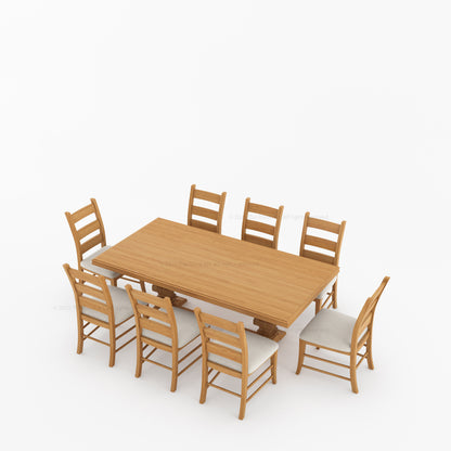 Goldfield Classic Solid Wood Dining Table &amp; Ladder Back Chair Set