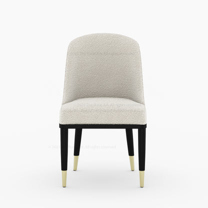 Connersville Upholstered Dining Chair with Brass-Tip Detailing