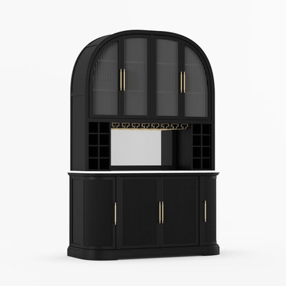 Tuscany Arched Wine Bar Cabinet with Makrana Marble