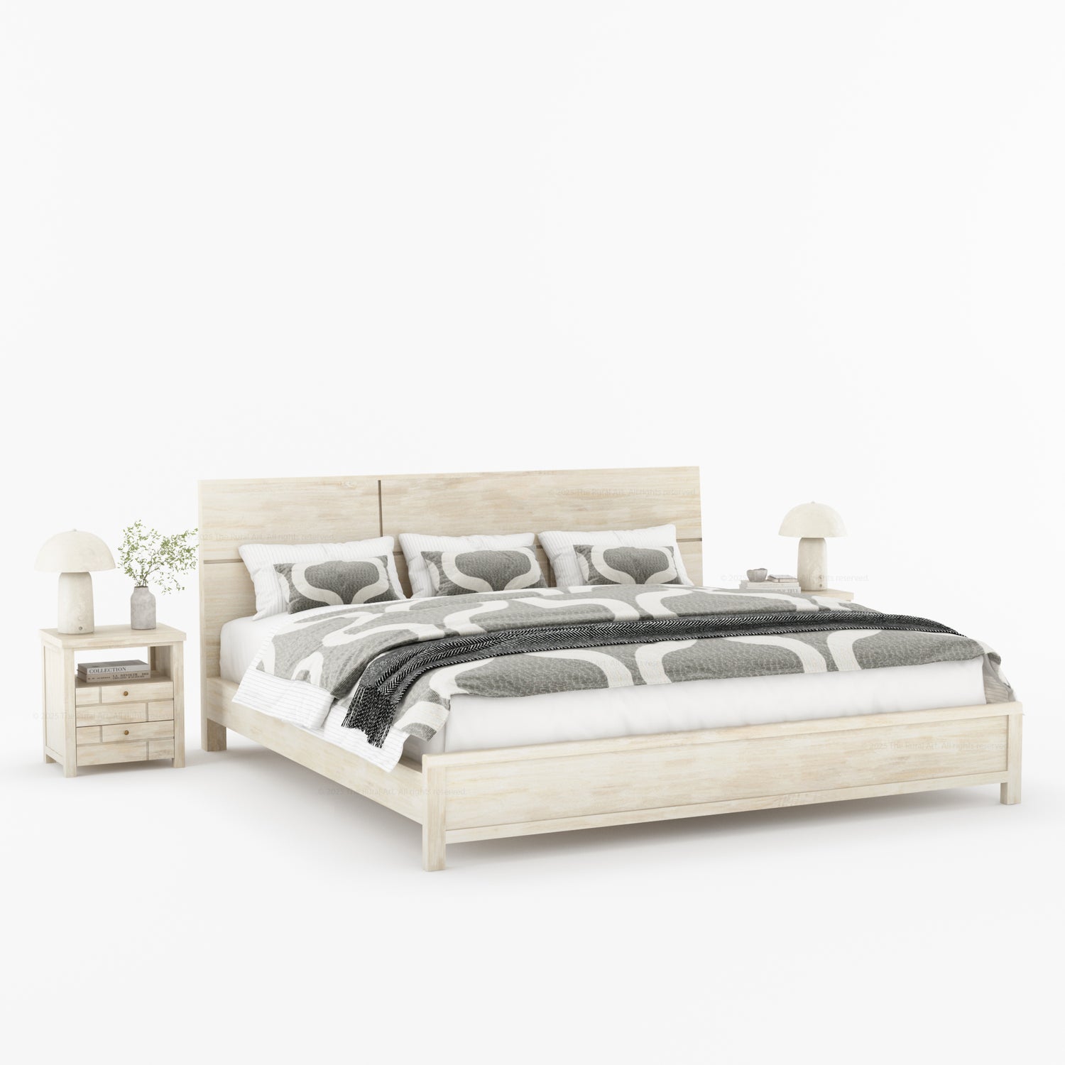 Princeton Bedroom Collection with Geometric Wood Detailing