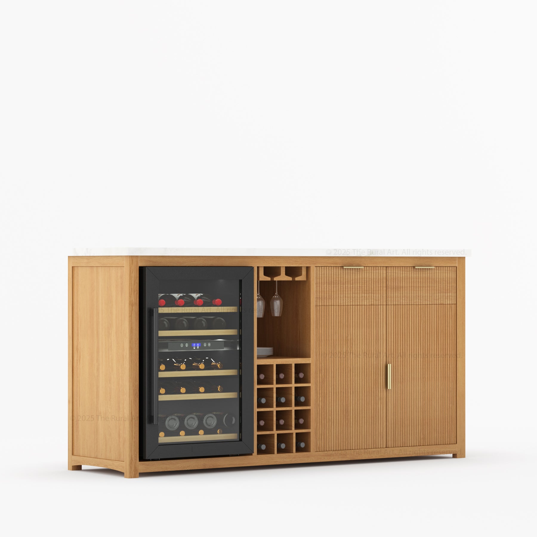 Sonoma Modern Black Bar Cabinet with Mini Fridge Space