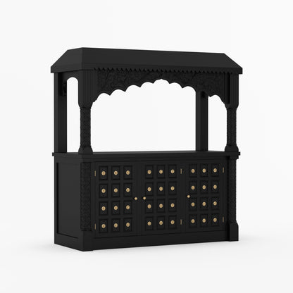 Monterey Hand-Carved Solid Wood Wine Bar Sideboard Cabinet