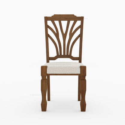 Carlsbad Solid Wood Double Pedestal Dining Table Set with Upholstered Sunburst Chairs